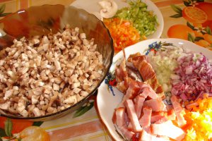 Pilaf cu legume si costita