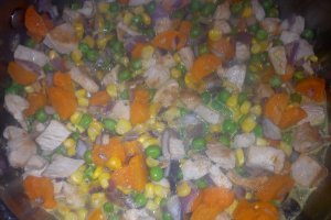 Placinta cu file de curcan si legume