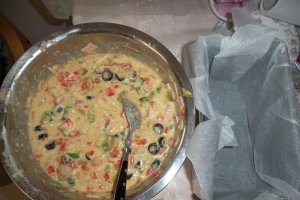 Chec aperitiv multicolor cu pui si ciuperci