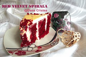 Tort Red Velvet Spirala cu crema ganache