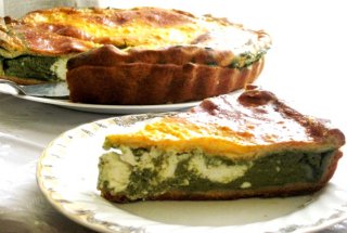 Tarta cu spanac,branza feta si bilute de mozzarella