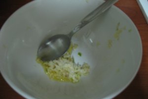 Somon pane cu mujdei si mamaliguta