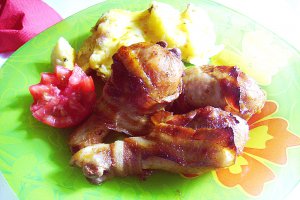 Pulpe de pui în bacon