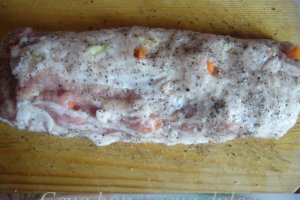 Muschiulet de porc impanat si invelit in bacon