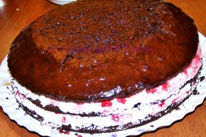 Tort cu frisca si zmeura