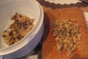 Piept de pui in sos de ciuperci si alte"resturi"