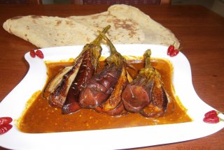 Curry cu vinete si susan-“Fried brinjal sesame curry”-reteta  srilankeza