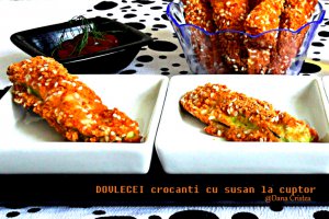 Dovlecei crocanti cu susan la cuptor