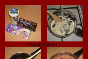 Tort cu blat ciocolatos si mousse de zmeura, acoperit cu ganash