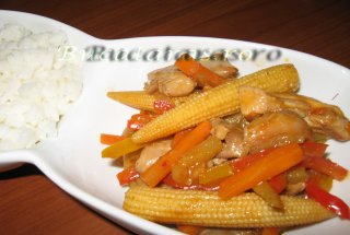 Pui cu legume- mancare chinezeasca