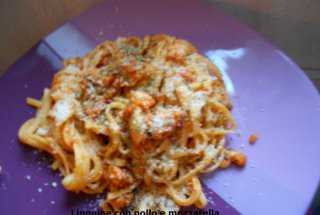 Linguine con pollo e mozzarella