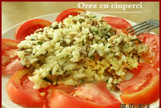 Orez cu ciuperci