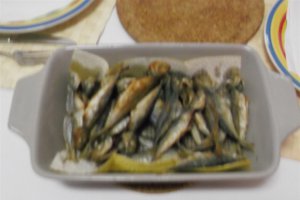 Macrou (Carapau)cu orez tomat