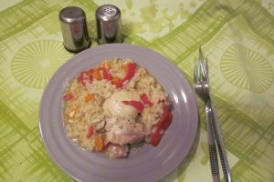 Pui cu legume, curry si orez