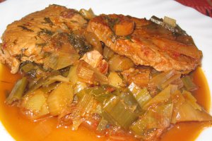 Cotlete de porc cu praz