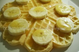 Gauffre cu caramel si banane
