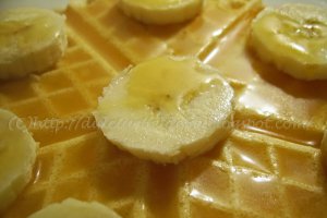 Gauffre cu caramel si banane