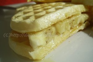 Gauffre cu caramel si banane