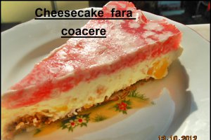 Cheesecake cu piersici -  fara coacere