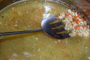 Orez brun cu legume si fructe de mare