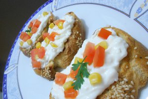 Bruschete cu crema de branza