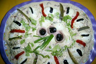 Oua umplute  cu sunca