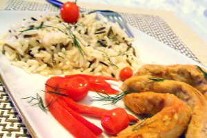 Pulpa de porc inabusita cu garnitura de orez salbatic