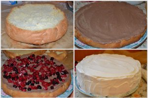Tort cu ciocolata, fructe de padure si frisca - pt sarbatoritele de astazi!