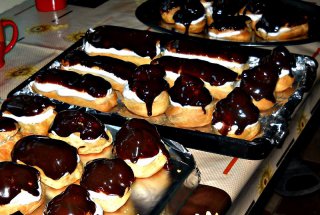 Eclere cu crema de vanilie