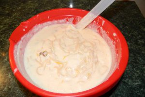 Vargabeles (Budinca cu paste, branza si stafide)