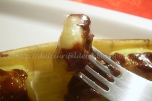 Banane prajite cu mou de ciocolata