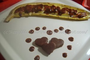 Banane prajite cu mou de ciocolata