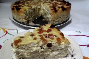 Budinca de paste cu branza si stafide