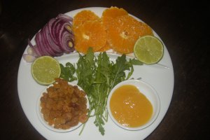 Salata de cartofi dulci cu vinegreta de portocale