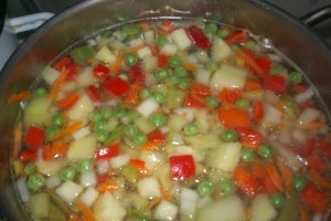 Ciorba de porumbei cu legume multe
