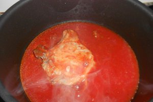 Cotlet de porc cu ragu,usturoi si bulion