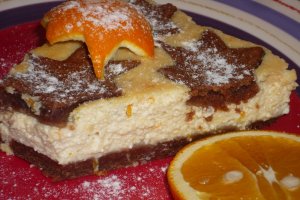 Prajitura cu ciocolata, branza dulce si portocale