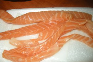 Goujonette de somon cu ciuperci