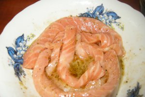 Goujonette de somon cu ciuperci