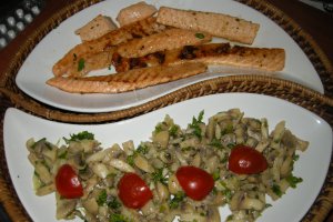 Goujonette de somon cu ciuperci