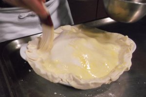 Pui cu ciuperci acoperit cu foietaj