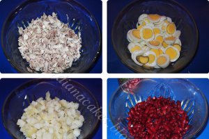 Salata de oua, cartofi si fasole rosie