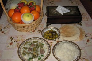 Supa de bob verde cu carne de vita si iaurt-"Foul akhdar bi laban"