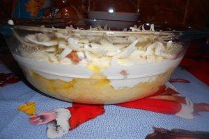 Mamaliga gratinata cu carnati la cuptor