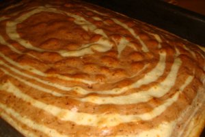 Prajitura bicolora cu fructe