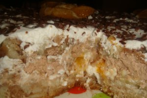 Prajitura bicolora cu fructe