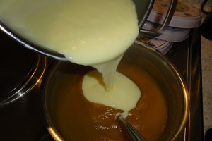Prajitura cu mousse de mere si budinca de vanilie