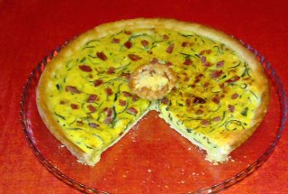 Quiche cu dovlecei si salam