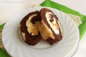 Rulada cu mascarpone, ananas si papaya