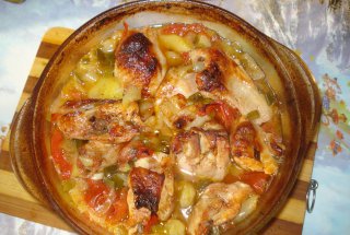 Pui pe pat de legume